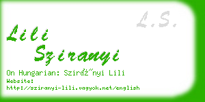 lili sziranyi business card